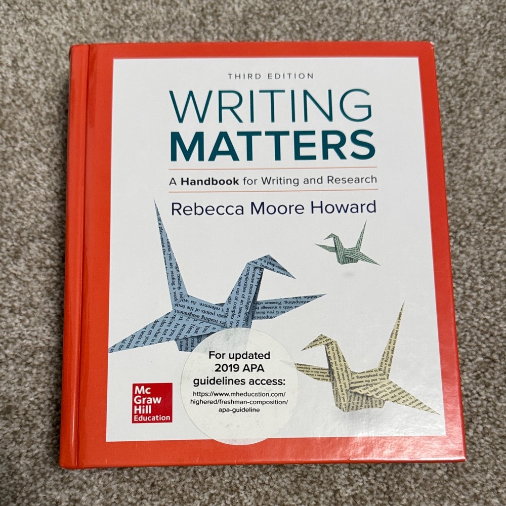 Writing Matters Handbook Writing Research Rebecca Moore Howard textbook 3rd ed